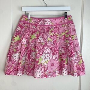 Vintage 90s Lilly Pulitzer Womens Floral Leopard Print Pleated Skirt Skort size6